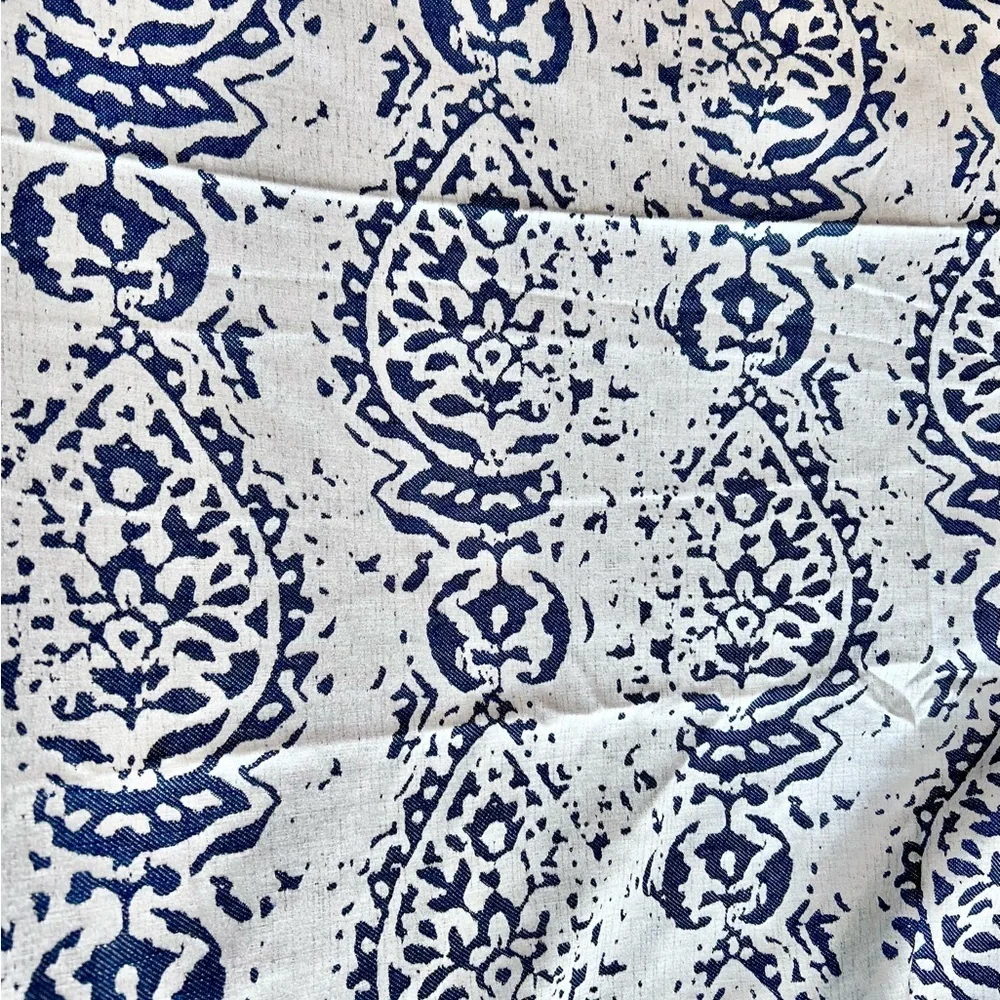 Navy and Silver Damask Medallion Curtains 54”Wx95”L, 2 Panels